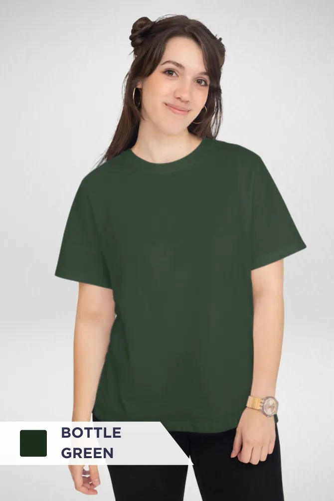 Pack Of 3 Plain T-shirts Black Red and Bottle Green for Women