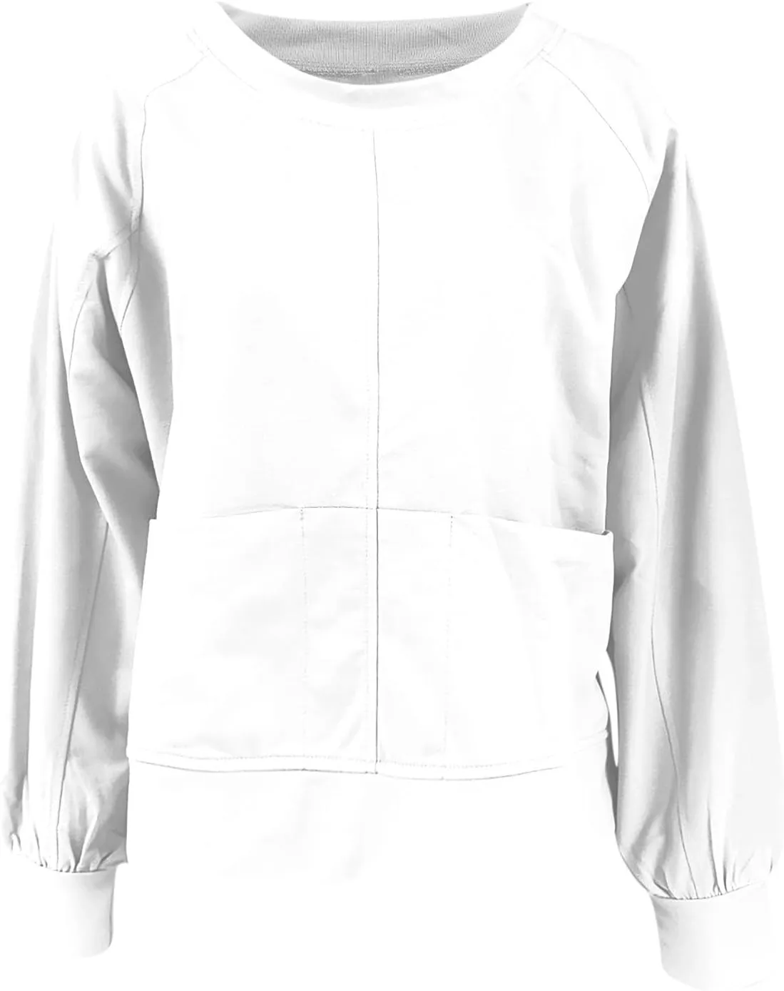 Pockets Hoodies for Women Long Sleeve Side Slit Sweatshirt Solid Crew Neck Pullover Top Dressy Casual Loose Outfits