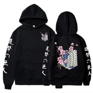 Printed Cherry Blossom Scout Regiment Hoodie Attack on Titan (Colors Available)