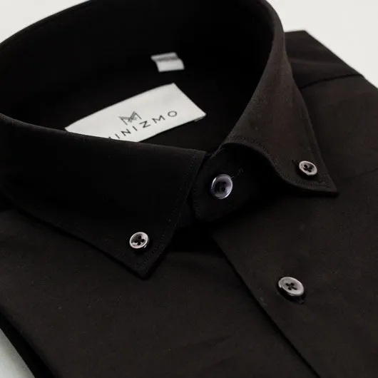 Rich Black Cotton Shirt