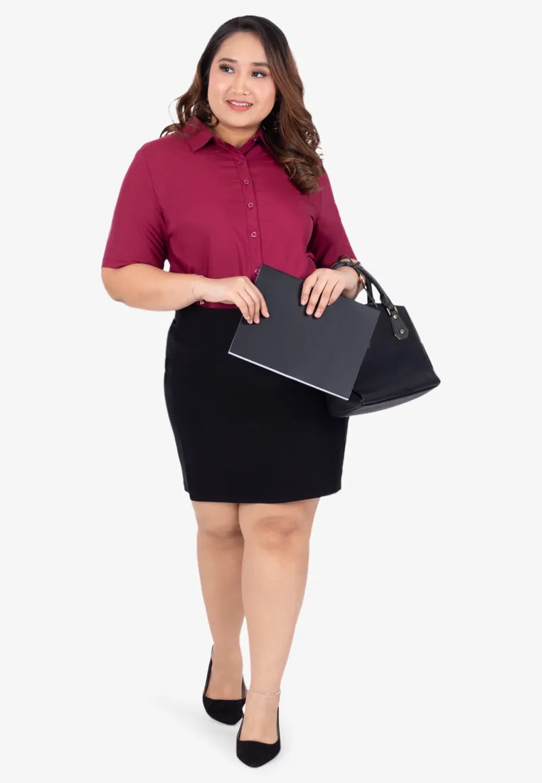 Sandie Short Sleeve Basic Work Shirt - Light Blue