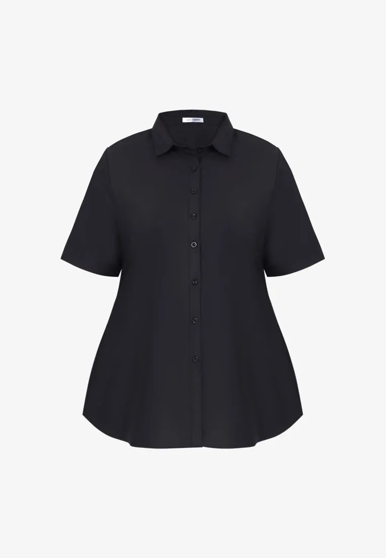 Sandie Short Sleeve Basic Work Shirt - White