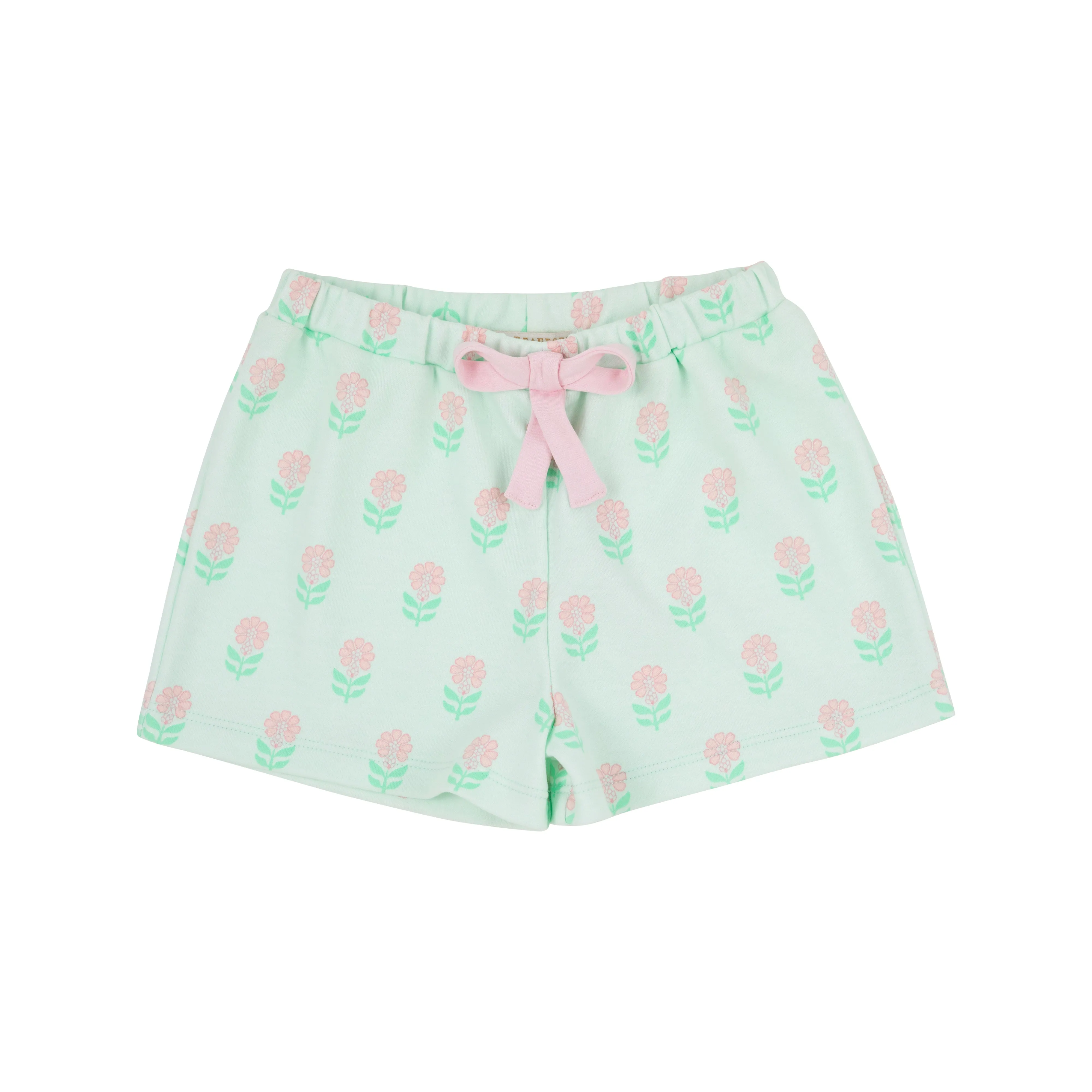 Shipley Shorts - Flowers for Friends (Seafoam) with Palm Beach Pink