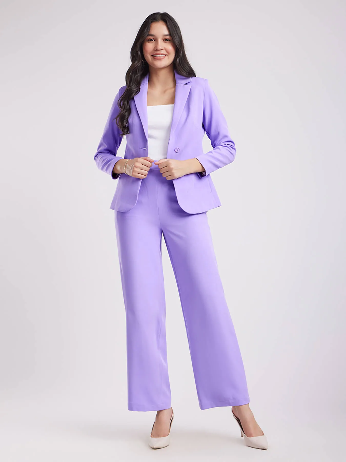Single Breasted Blazer - Lilac