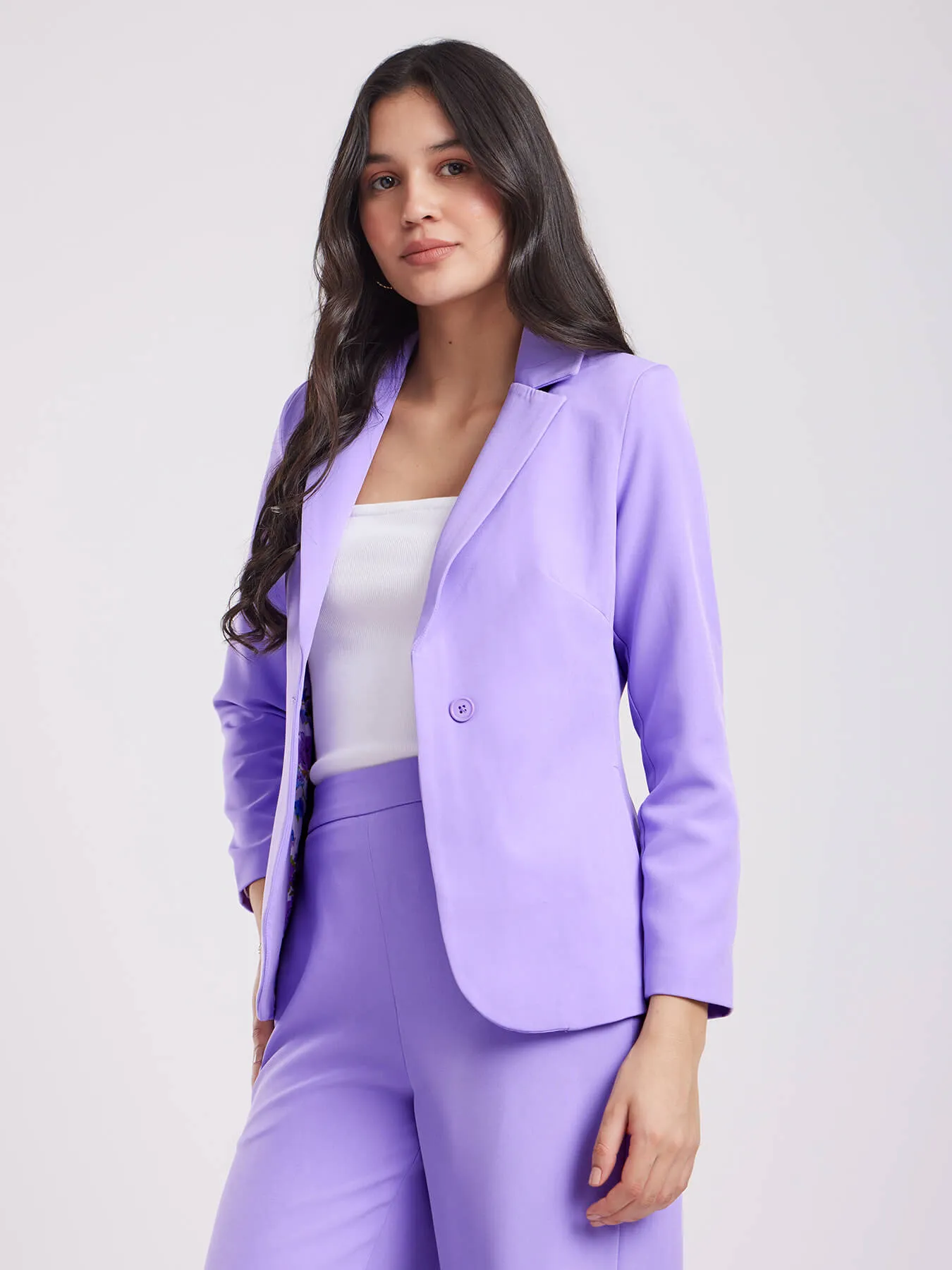 Single Breasted Blazer - Lilac