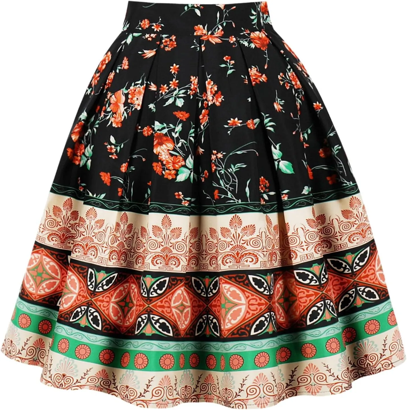 Skirts for Women Floral Graphic Midi Knee Length Loose Fit Ruched Skort Women 2025 Fashion