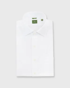Slim-Fit Spread Collar Dress Shirt in White Poplin