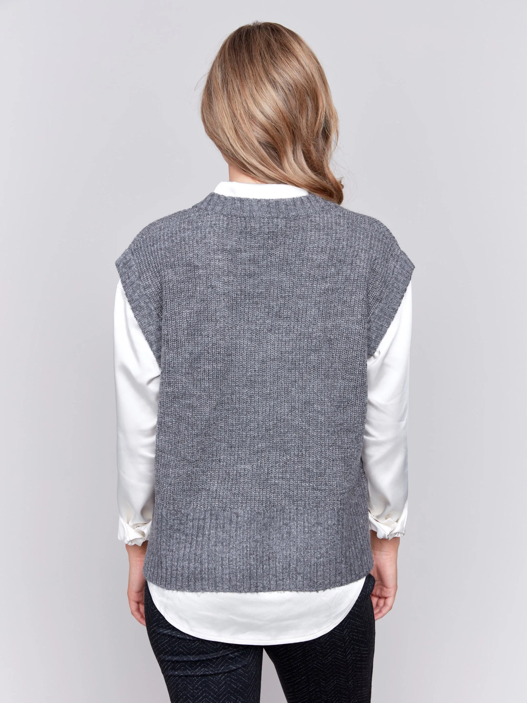 Soft Touch Sweater Vest - Grey - H-Grey