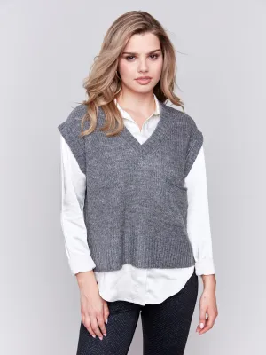 Soft Touch Sweater Vest - Grey - H-Grey
