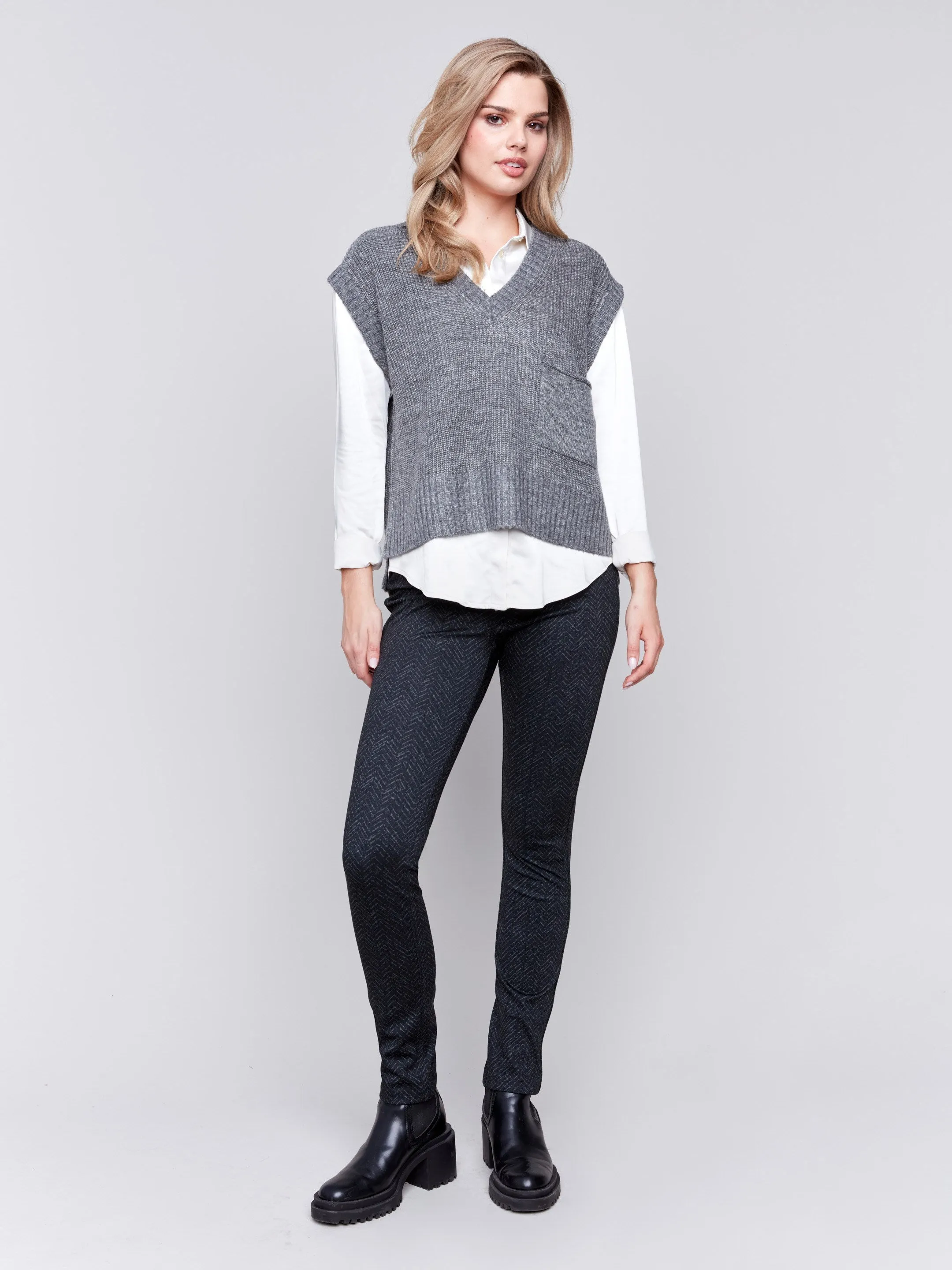 Soft Touch Sweater Vest - Grey - H-Grey