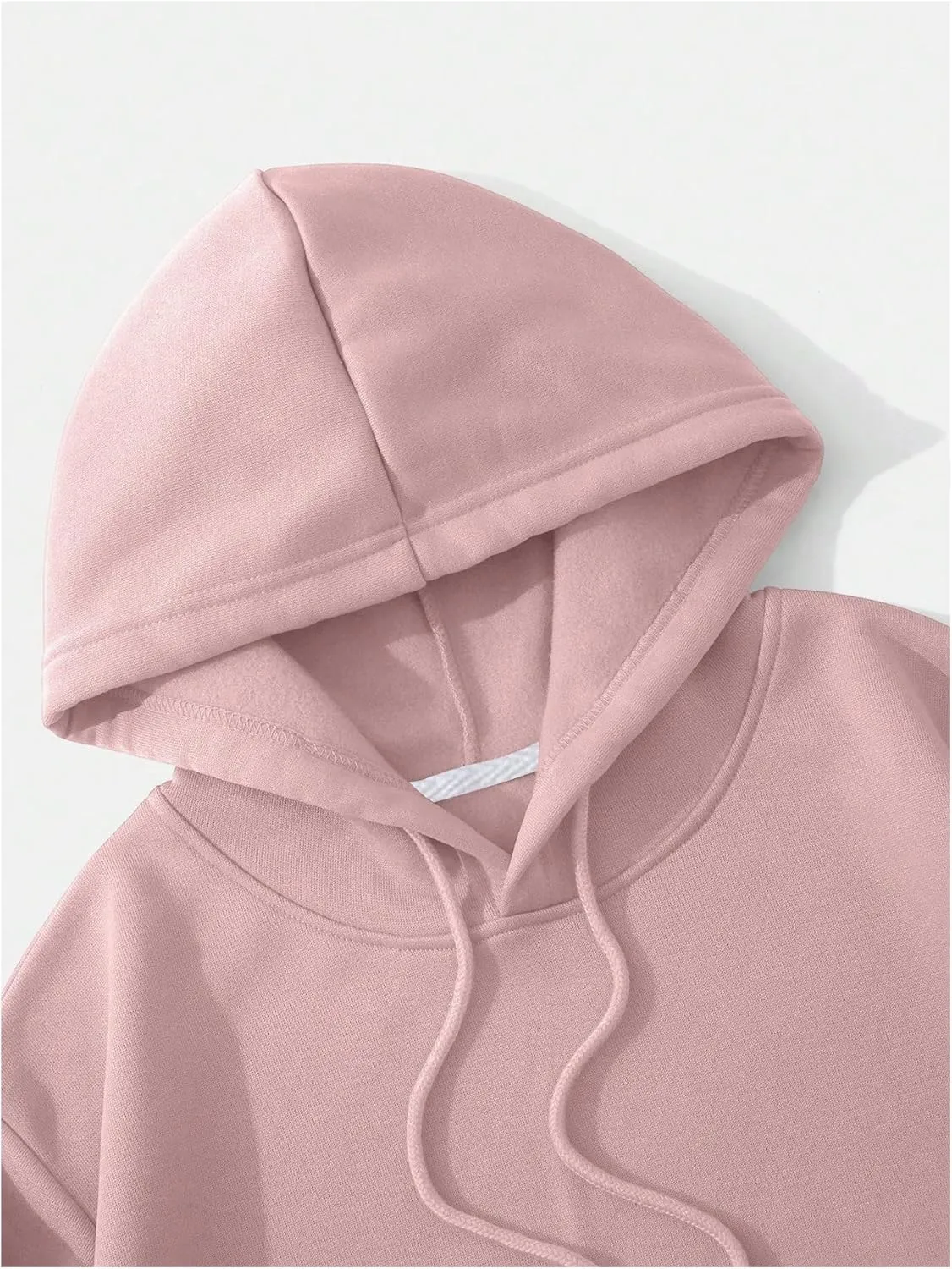 SOLY HUX Women's Cropped Hoodie Drawstring Long Sleeve Drop Shoulder Casual Sweatshirt