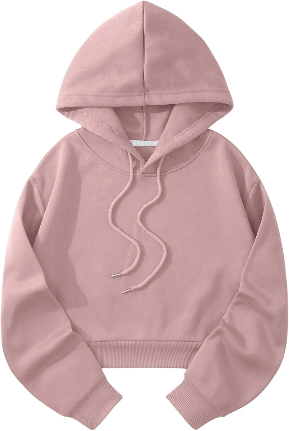 SOLY HUX Women's Cropped Hoodie Drawstring Long Sleeve Drop Shoulder Casual Sweatshirt