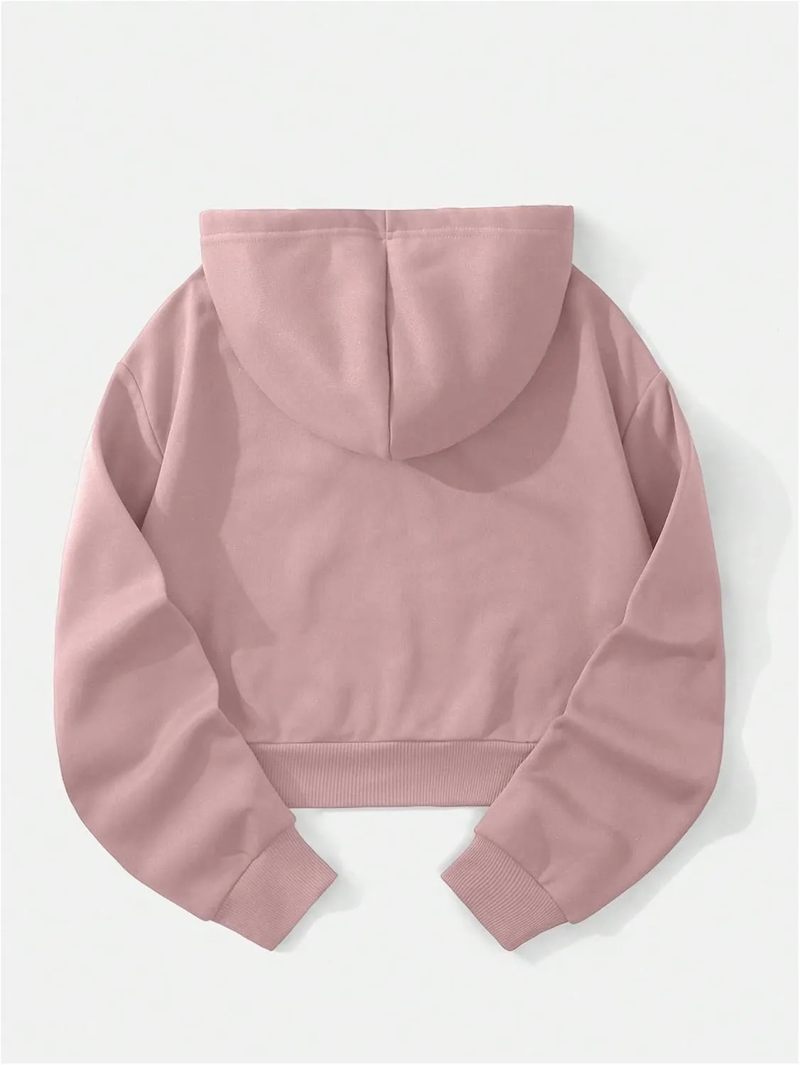 SOLY HUX Women's Cropped Hoodie Drawstring Long Sleeve Drop Shoulder Casual Sweatshirt