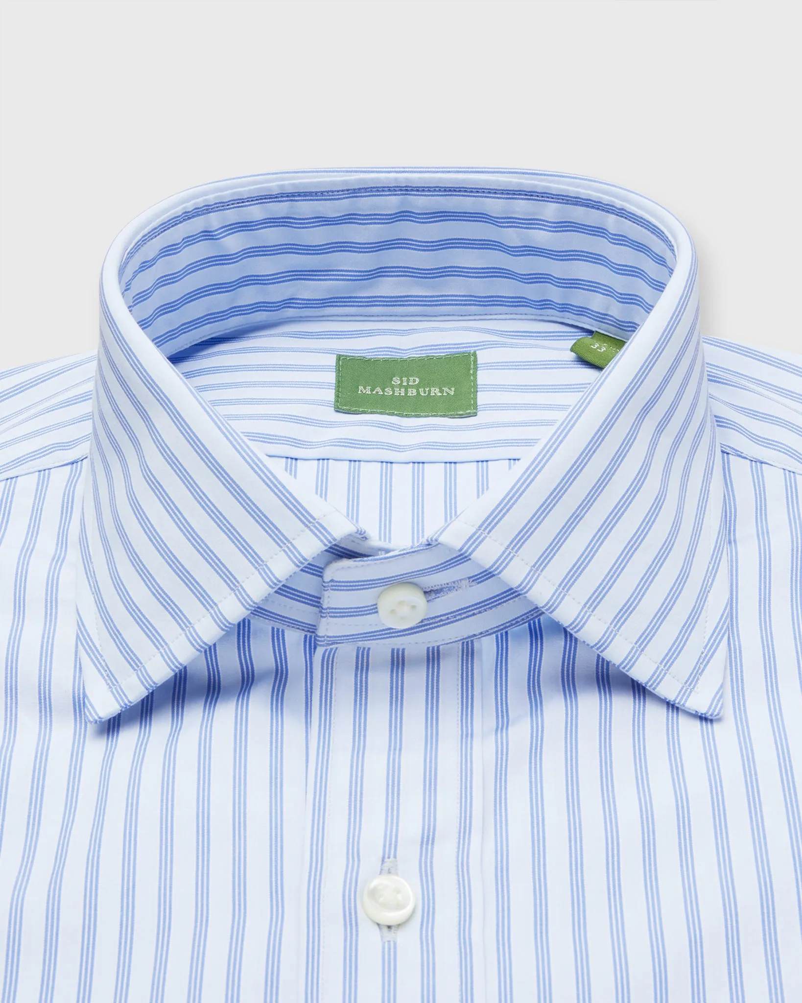 Spread Collar Dress Shirt in Sky/Blue Multi Stripe Poplin