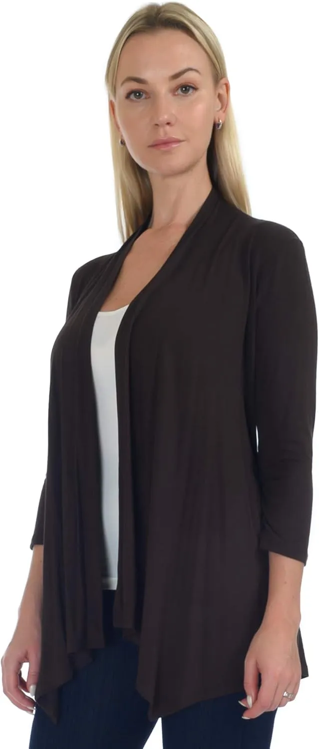 SR Women's Plus Size Basic Various Sleeve Open Cardigan (Size: 1X-5X)