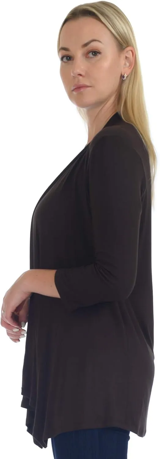 SR Women's Plus Size Basic Various Sleeve Open Cardigan (Size: 1X-5X)