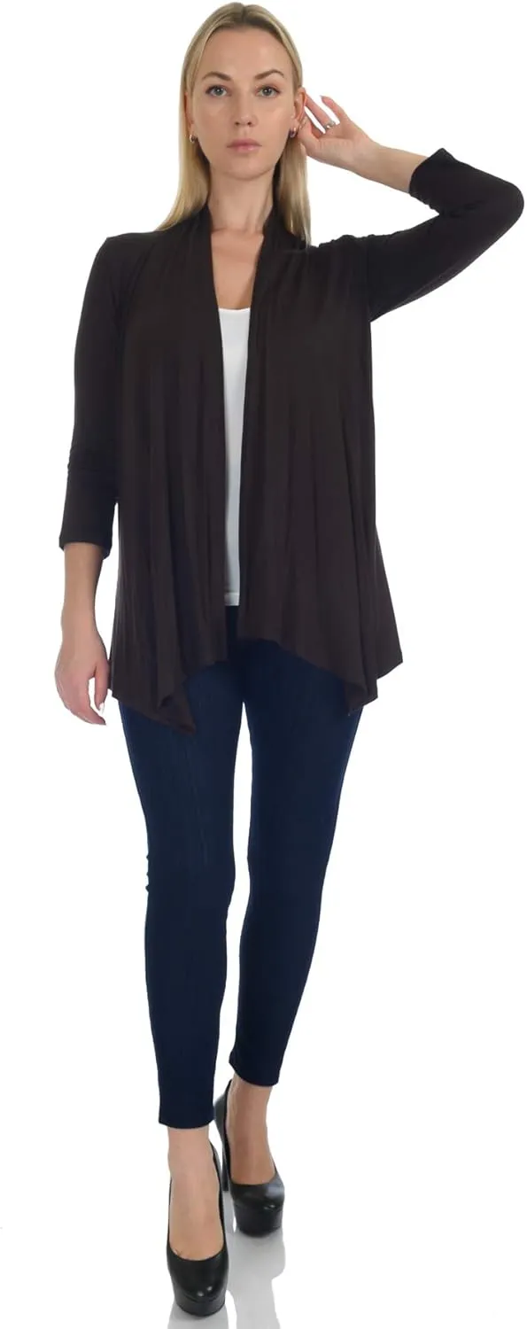 SR Women's Plus Size Basic Various Sleeve Open Cardigan (Size: 1X-5X)