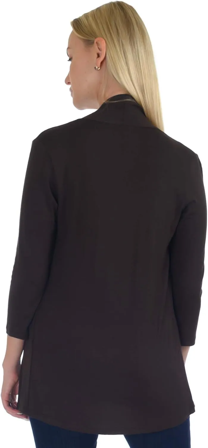 SR Women's Plus Size Basic Various Sleeve Open Cardigan (Size: 1X-5X)