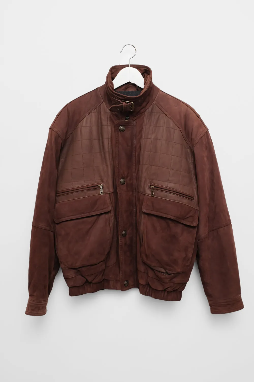 SUEDE LEATHER BROWN VINTAGE BOMBER JACKET