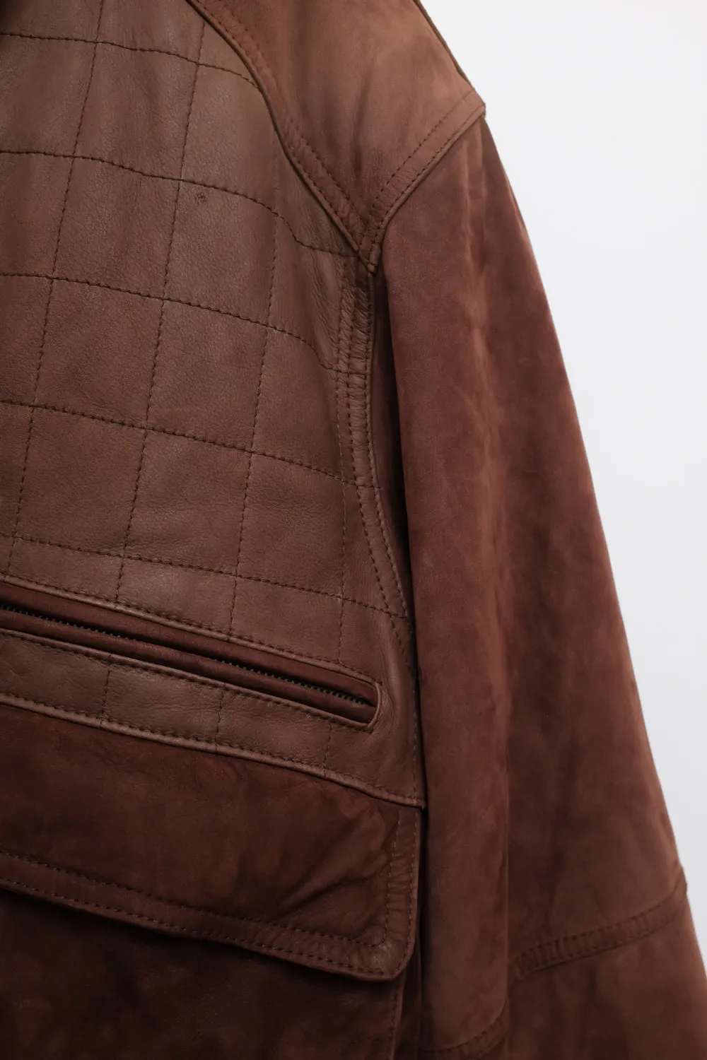 SUEDE LEATHER BROWN VINTAGE BOMBER JACKET