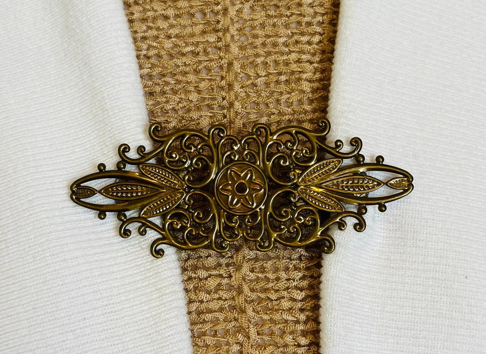 Sweater Clips Bronze Flower Leaves Star Cardigan Clasp Sweater Clip Scarf Clip Filigree Jewelry Gift Gifts for Her by Fabulici