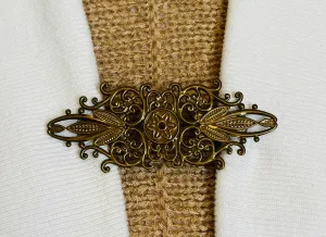 Sweater Clips Bronze Flower Leaves Star Cardigan Clasp Sweater Clip Scarf Clip Filigree Jewelry Gift Gifts for Her by Fabulici