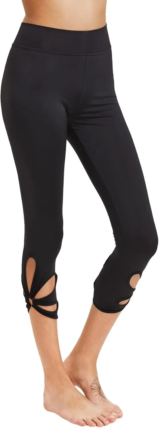 SweatyRocks Women's Mesh Panel Capri Leggings Workout Yoga Running Crop Pants