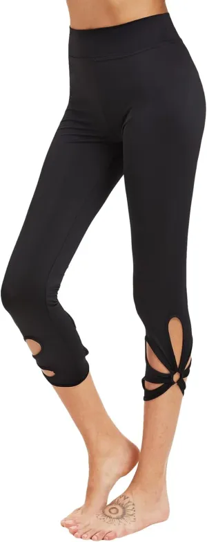 SweatyRocks Women's Mesh Panel Capri Leggings Workout Yoga Running Crop Pants