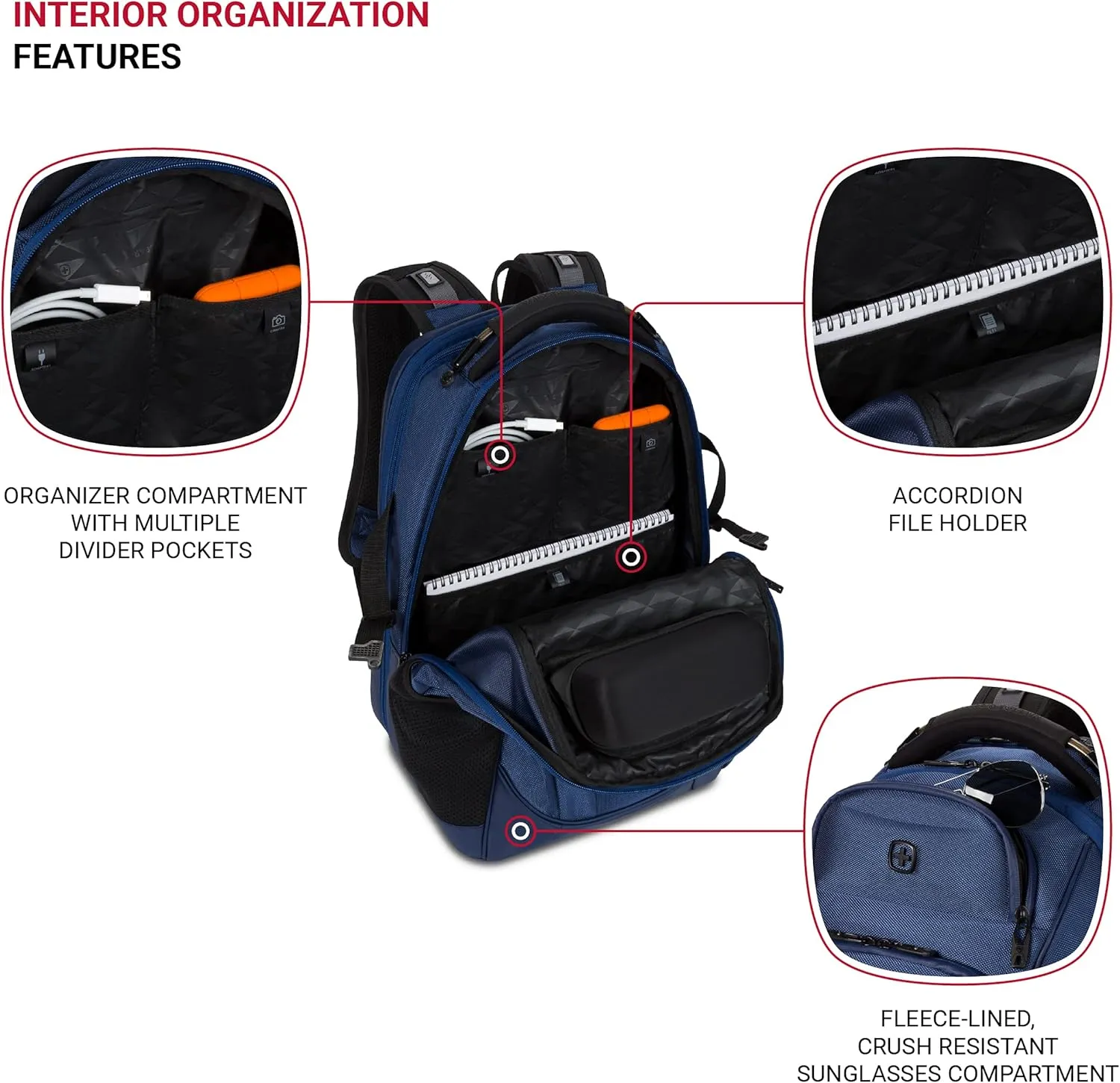 SwissGear Endure ScanSmart Laptop Backpack, Navy Ballistic, 17.75-Inch