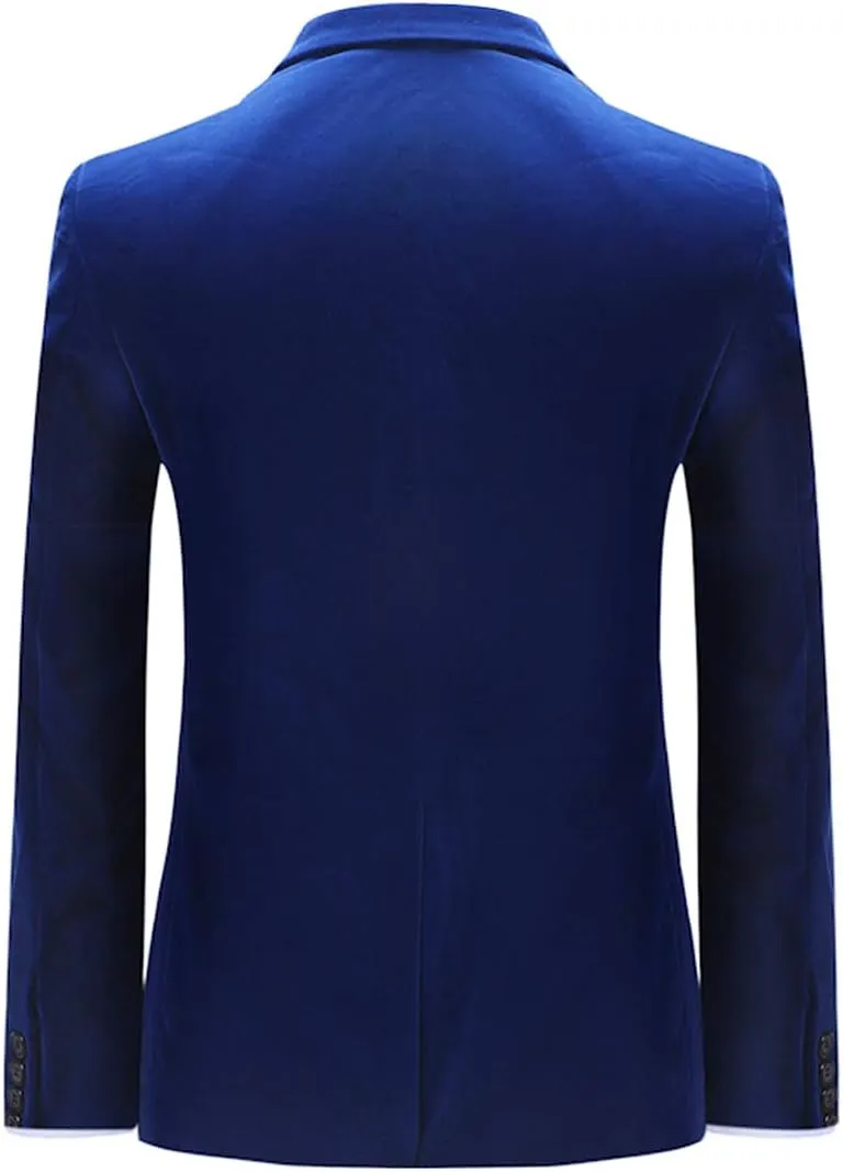SWOTGdoby Boys Velvet Suit Green Blue Red Colors Formal Peak Lapel 2 Pieces Suit Set Blazer Pants