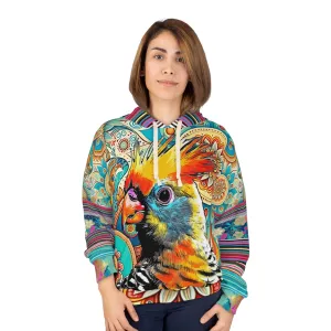 The Catamaran Cockatiel Floral Stripe Unisex Hoodie