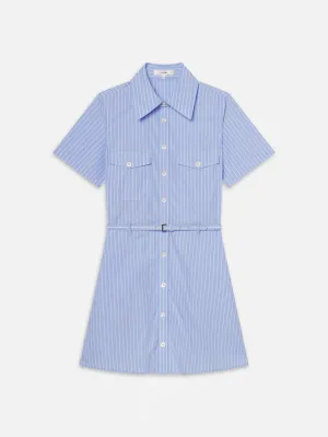 The Striped Safari Dress -- Oxford Blue Multi