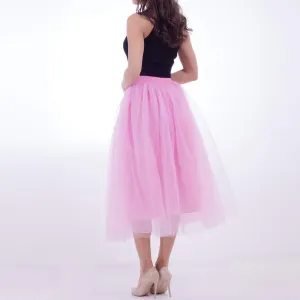 Tiered Tulle Midi Skirt for Women Women Plus Size Mesh Tulle Skirt Pleated Skirt Mesh Bubble Black Tutu Dress