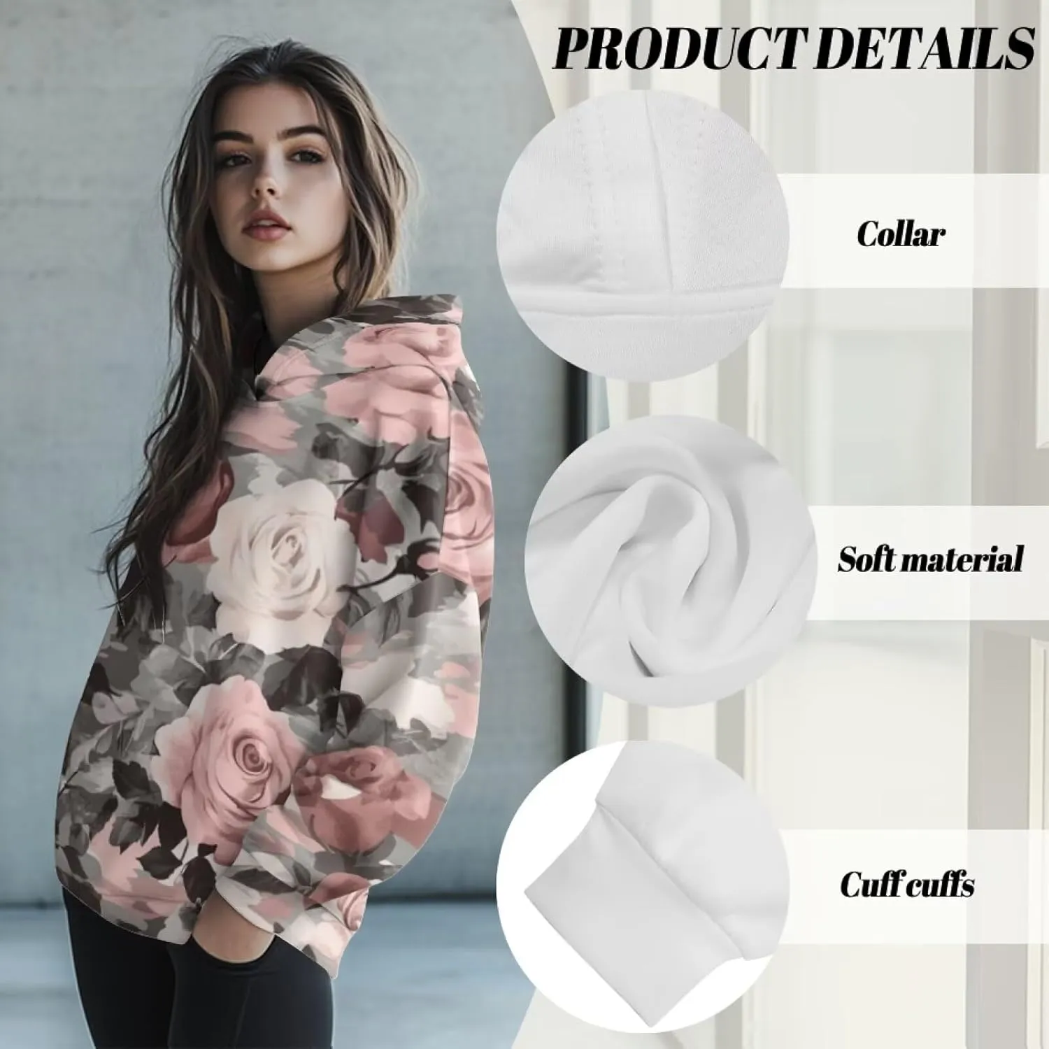 TOADDITDO Women Sweatshirts Trendy Oversized Hoodies Sweatshirt Long Sleeve Fall/Winter Outfits Fashion Clothes