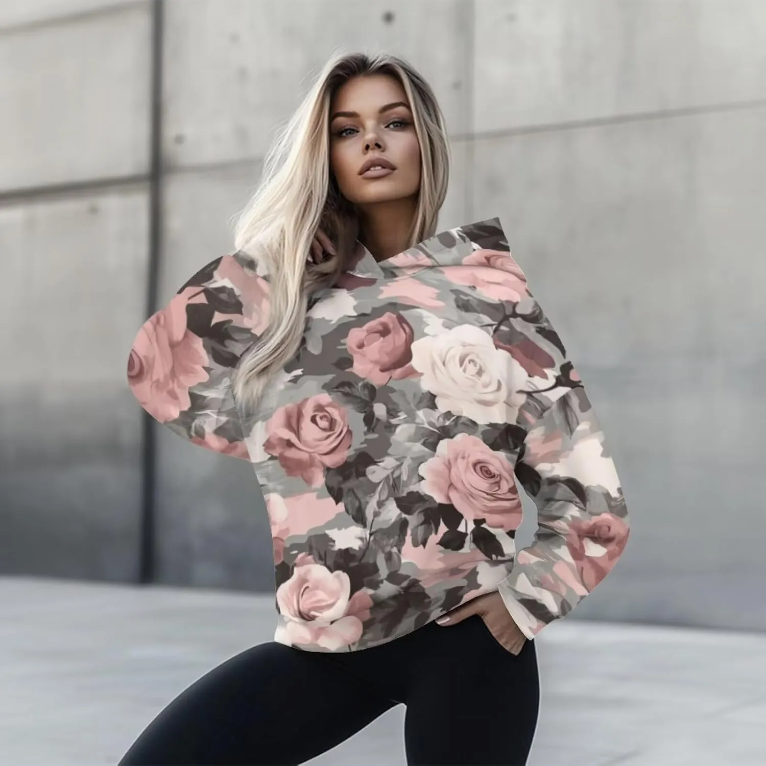 TOADDITDO Women Sweatshirts Trendy Oversized Hoodies Sweatshirt Long Sleeve Fall/Winter Outfits Fashion Clothes