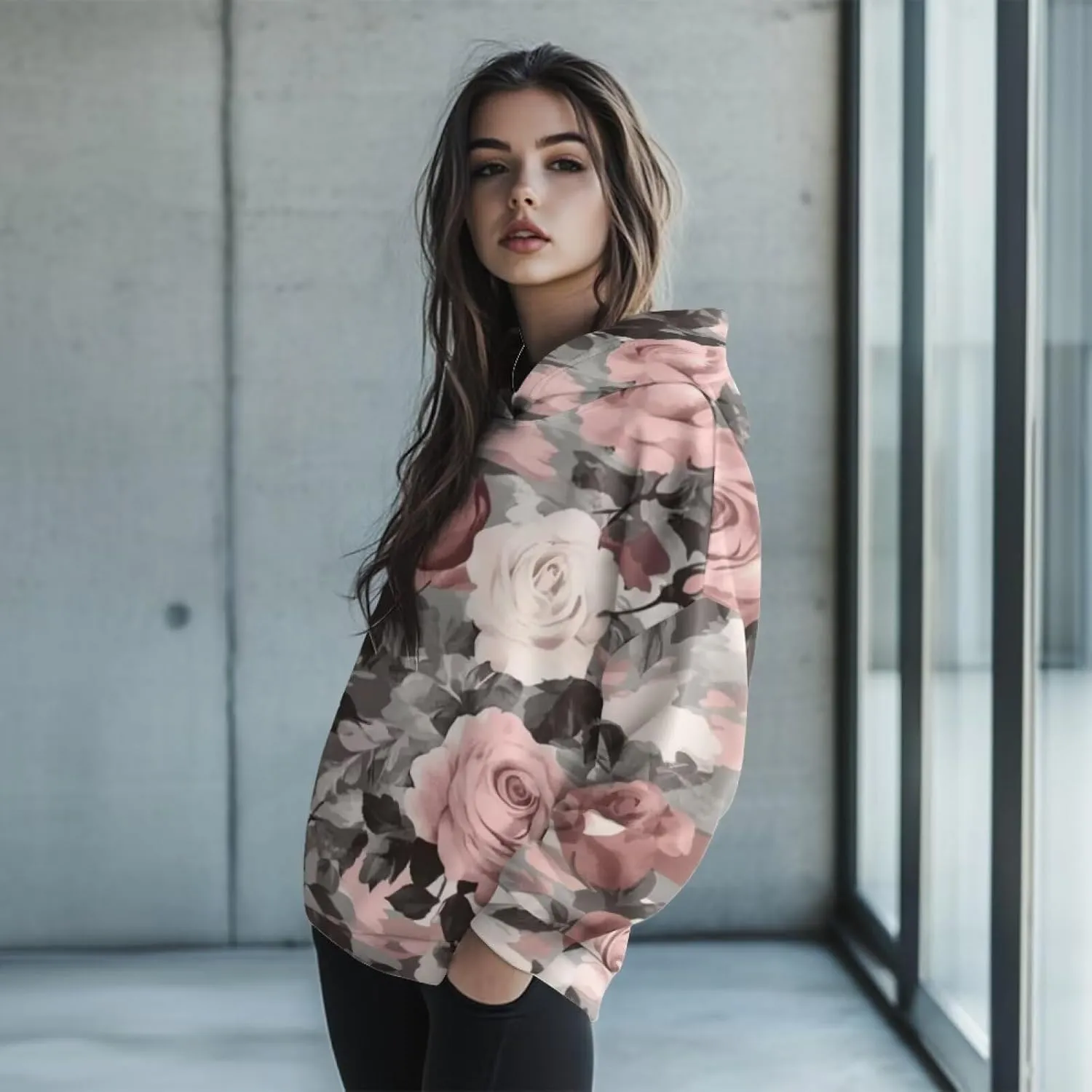 TOADDITDO Women Sweatshirts Trendy Oversized Hoodies Sweatshirt Long Sleeve Fall/Winter Outfits Fashion Clothes