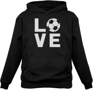 Tstars Love Soccer Hoodie for Women Teen Girls Novelty Gifts for Coaches Fans Players Sweatshirt Hoodies
