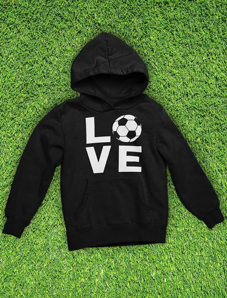 Tstars Love Soccer Hoodie for Women Teen Girls Novelty Gifts for Coaches Fans Players Sweatshirt Hoodies
