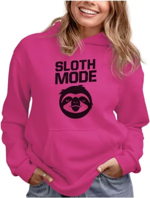 Tstars Sloth Mode Hoodie Sloths Gifts for Women Teen Girls Novelty Funny Sweatshirt Hoodies