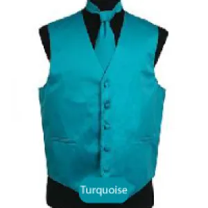 Turquoise Mens Solid Vest