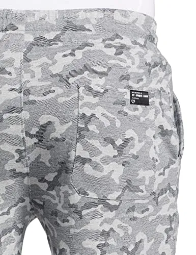 Van Heusen Men Sport Camo Print Knit Shorts - Drawstring Waist, Ultra Soft_70015_Grey Melange AOP_L