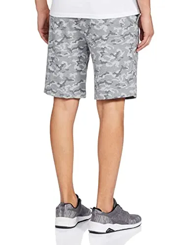 Van Heusen Men Sport Camo Print Knit Shorts - Drawstring Waist, Ultra Soft_70015_Grey Melange AOP_L