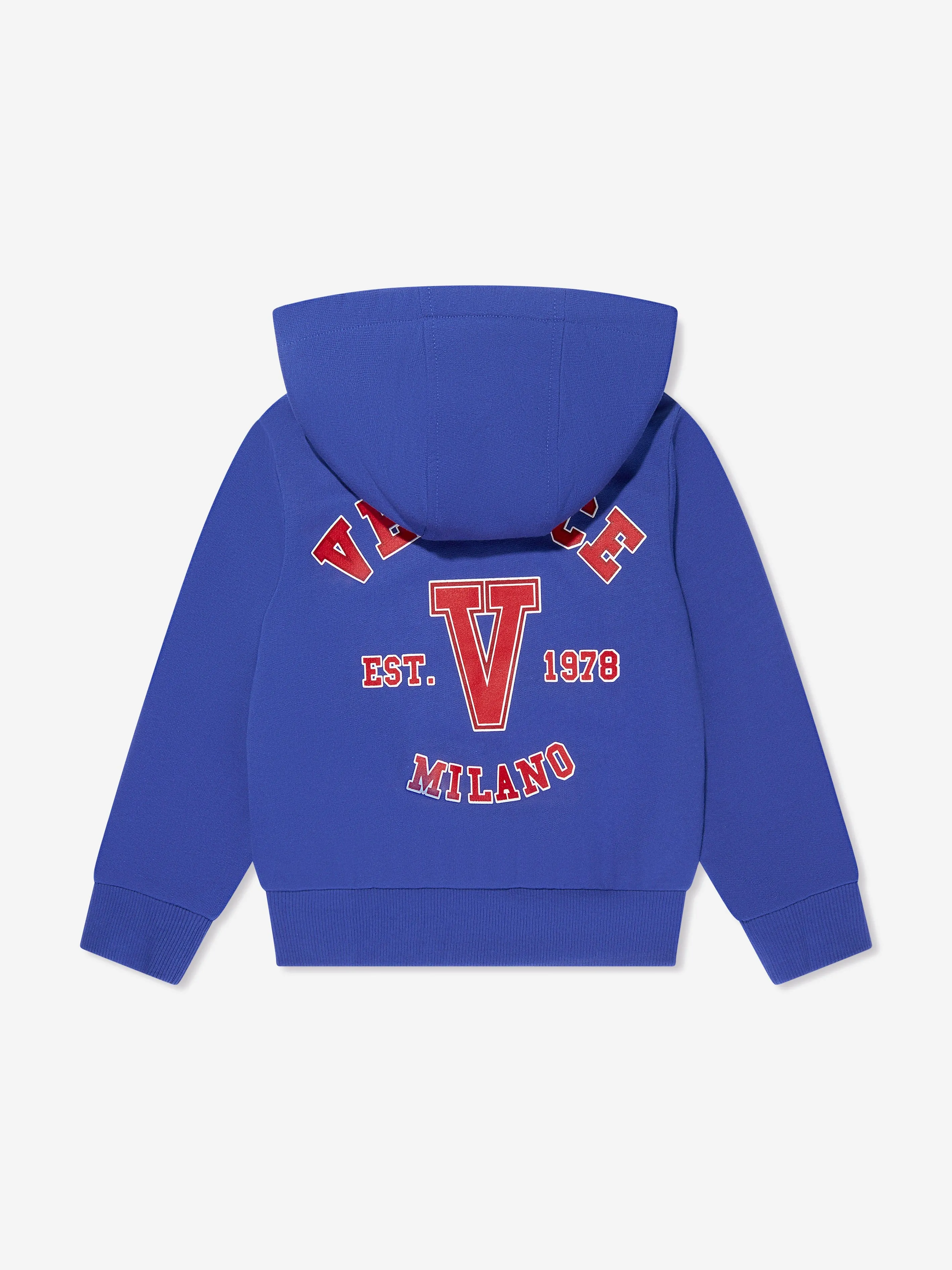Versace Boys Logo Zip Up Top in Blue