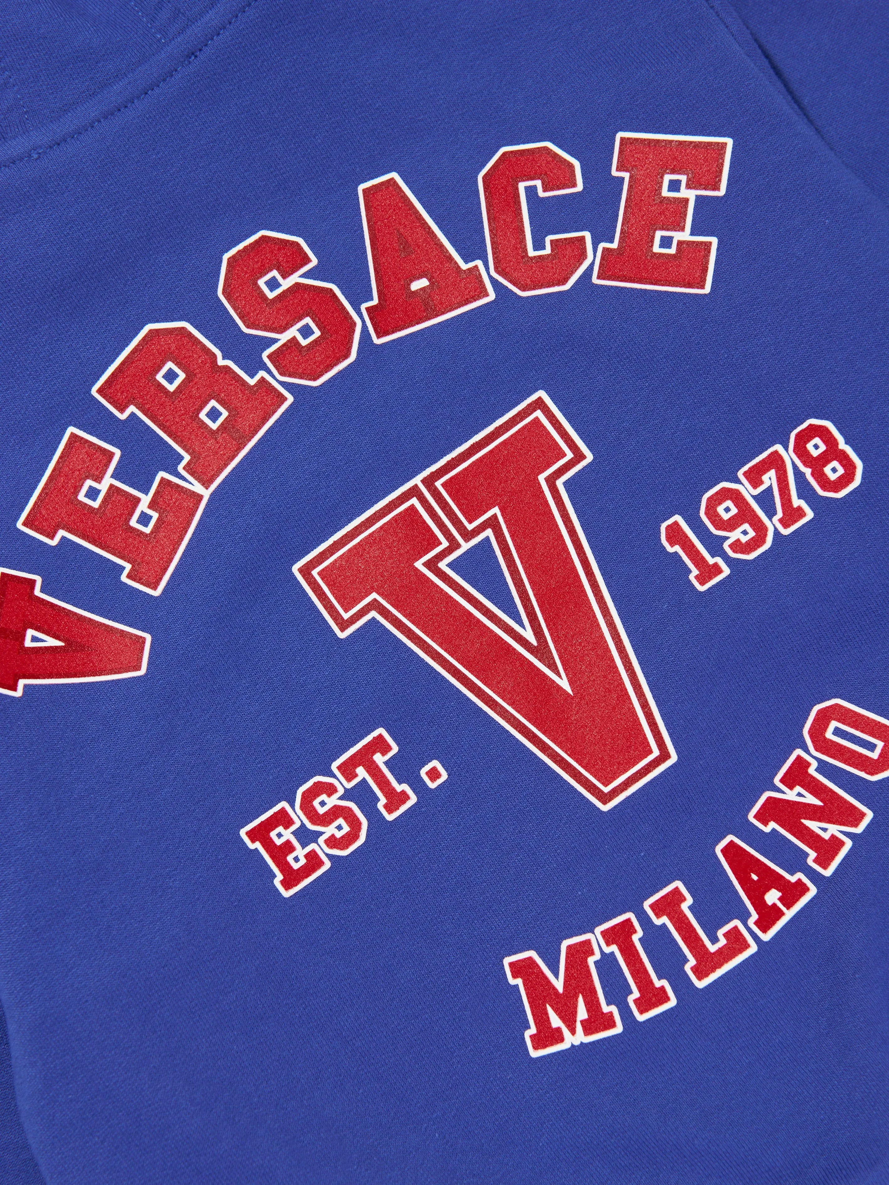 Versace Boys Logo Zip Up Top in Blue