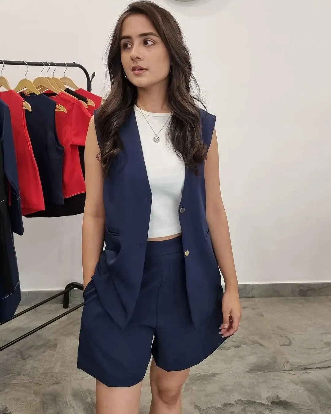 Waist Coat with Shorts Coord Set