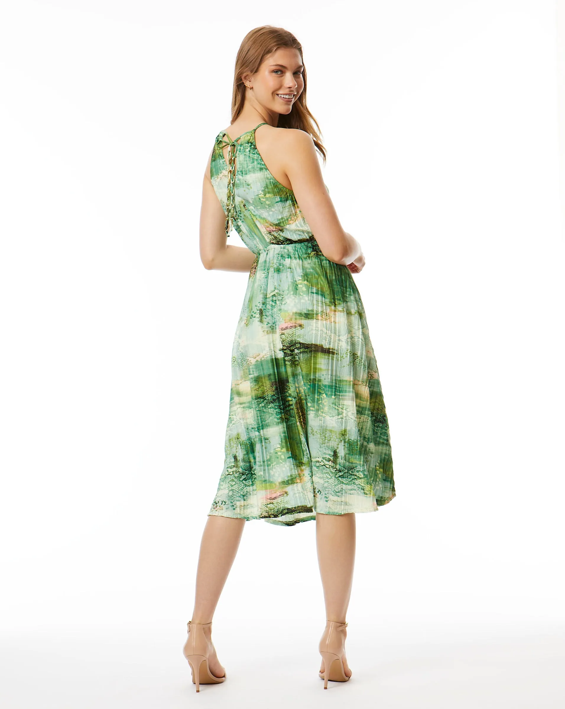 Whimsical Animal Print Halter Dress
