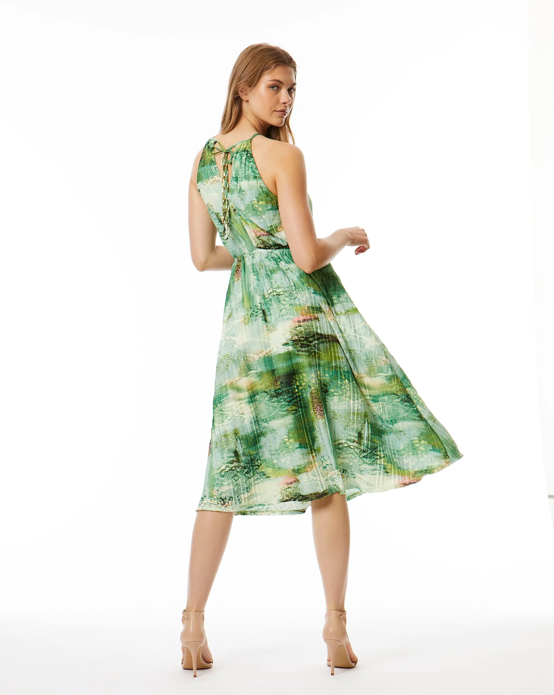 Whimsical Animal Print Halter Dress