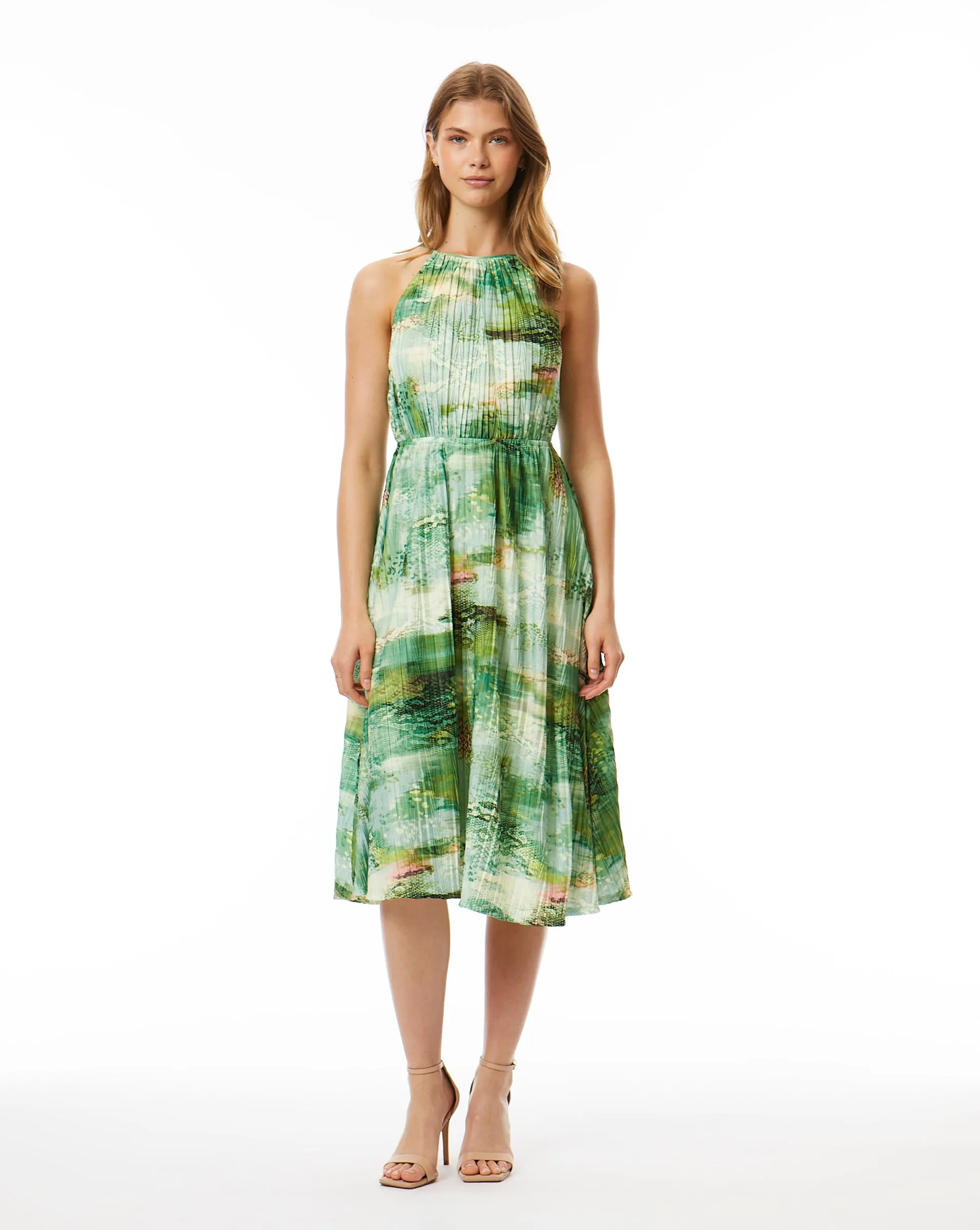 Whimsical Animal Print Halter Dress
