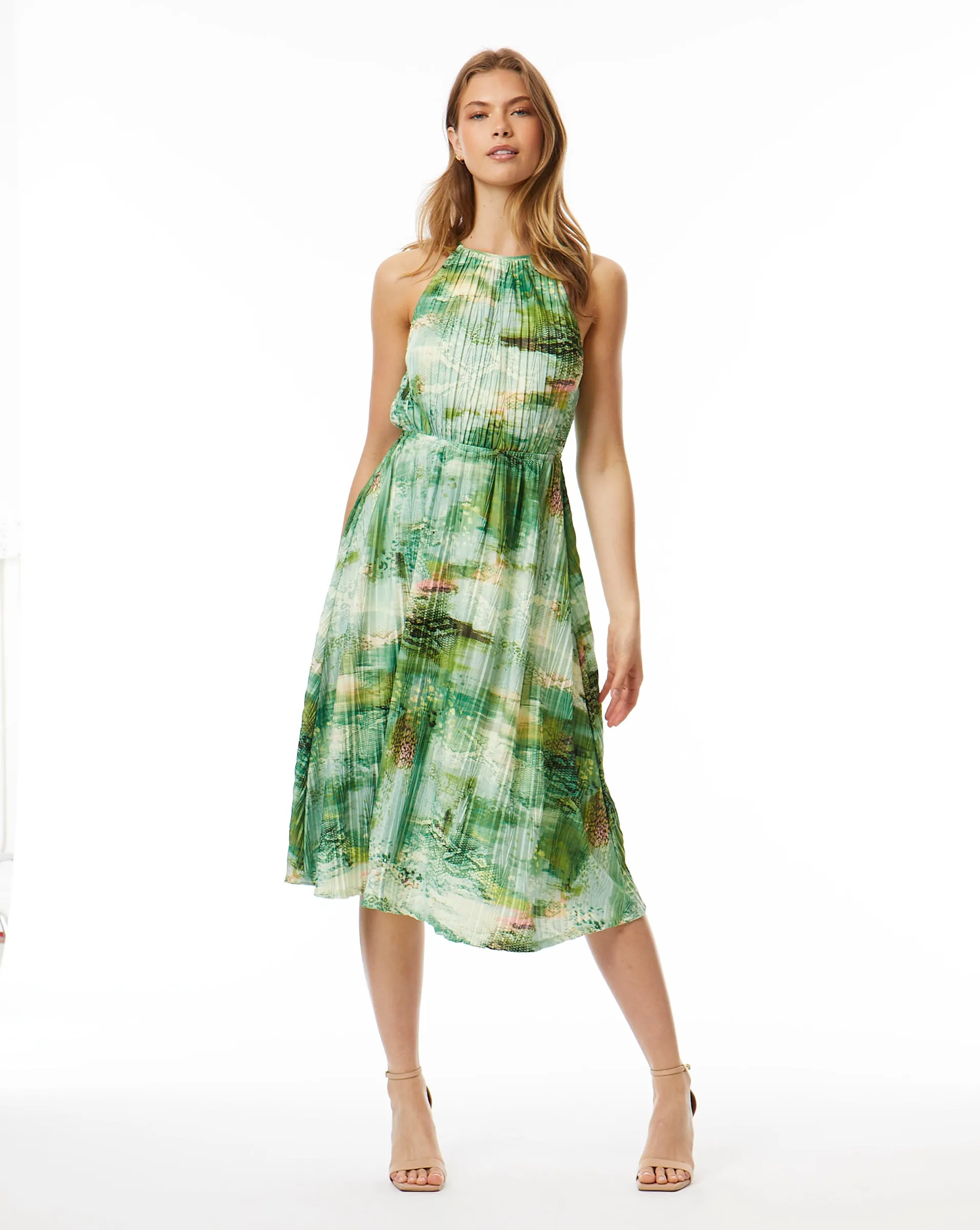 Whimsical Animal Print Halter Dress