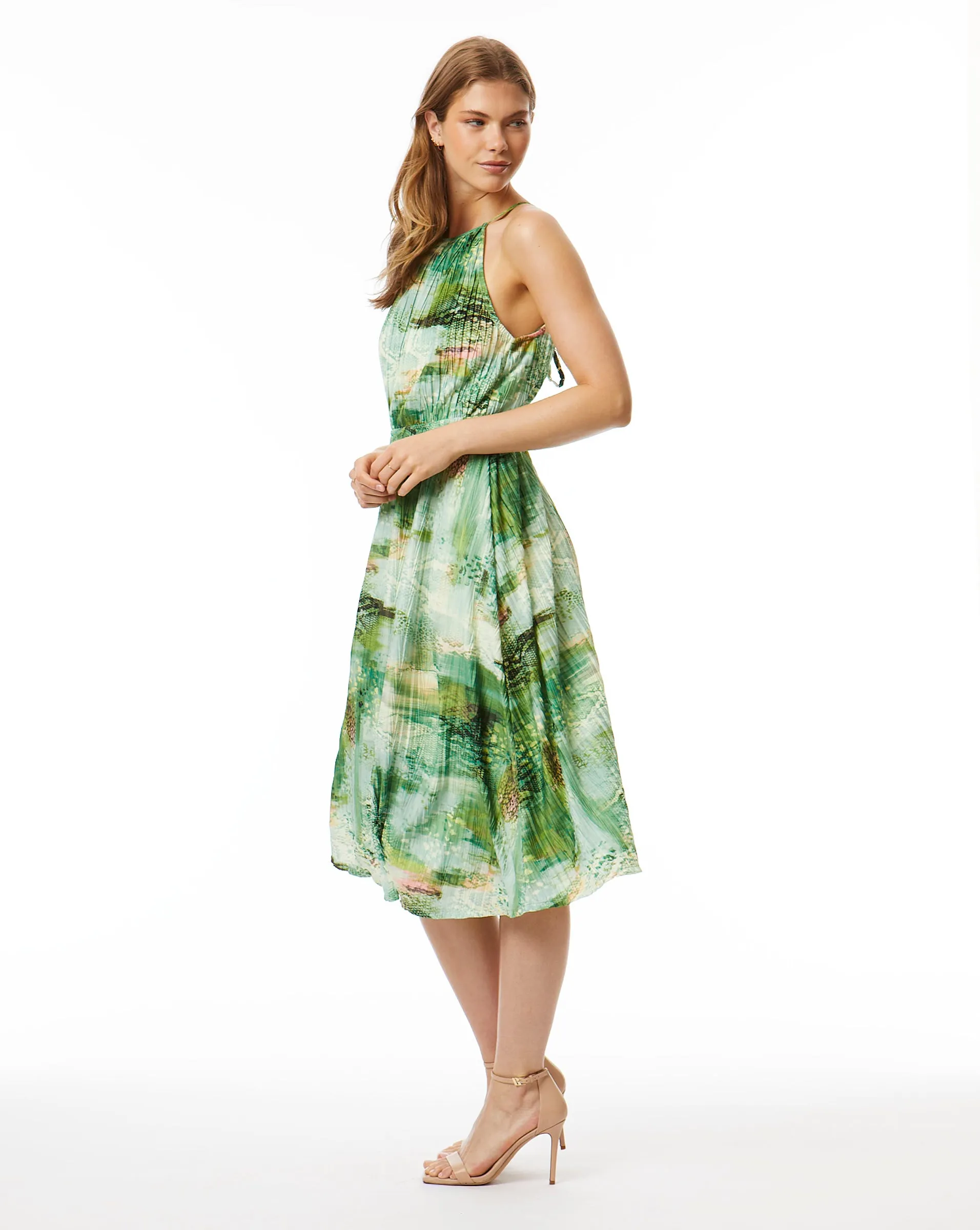 Whimsical Animal Print Halter Dress